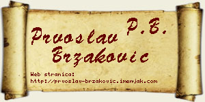 Prvoslav Brzaković vizit kartica
